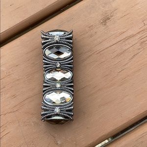 Costume jewelry Black Metal Bracelet with Black stones